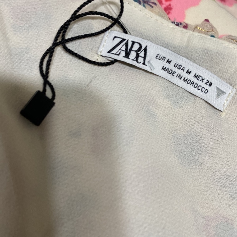 Zara Floral Ruched  women mini dress M  cottage-core fairy boho coquette Y2K - Picture 14 of 15